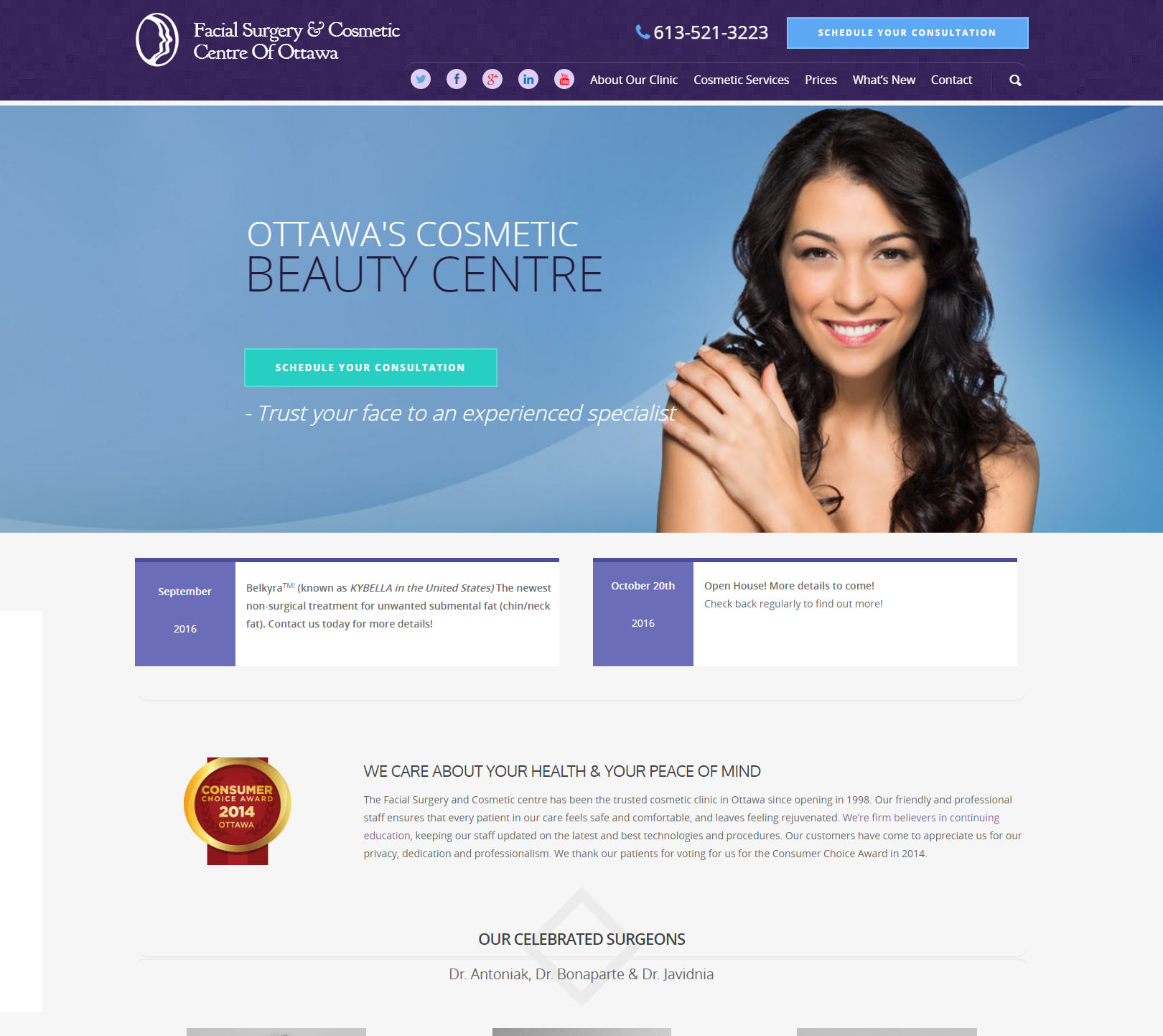 Facial Surgery and Cosmetic Centre of Ottawa website